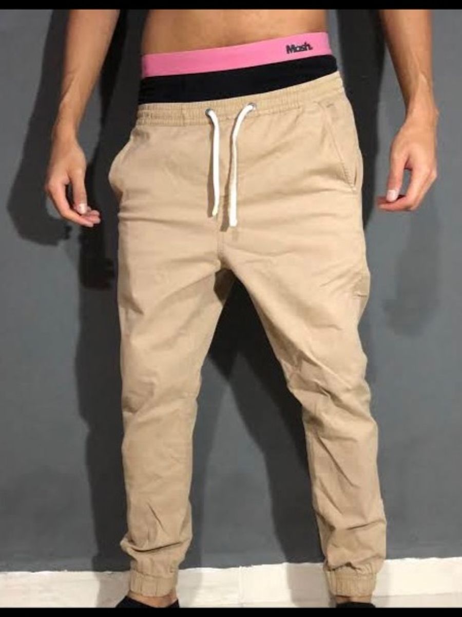 calça sarja bege masculina renner