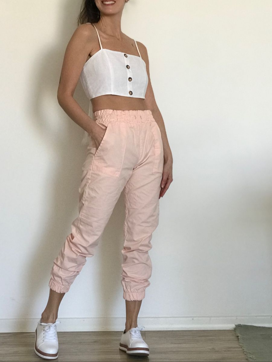 calça jogger de sarja feminina