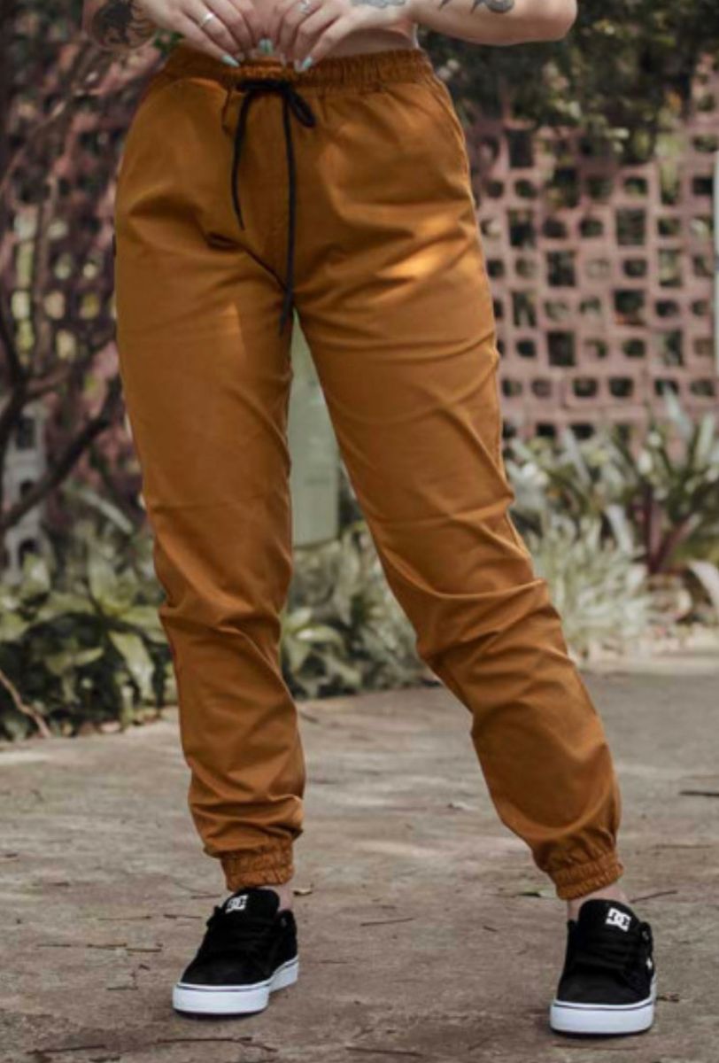 Calça jogger caramelo store feminina