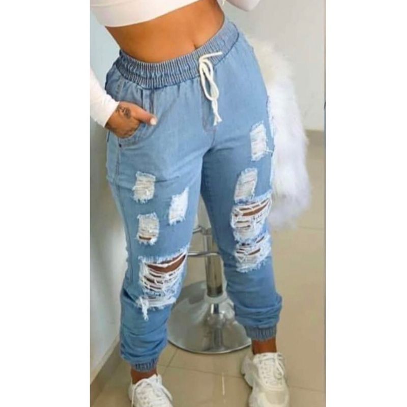 Calça jogger cheap destroyed feminina