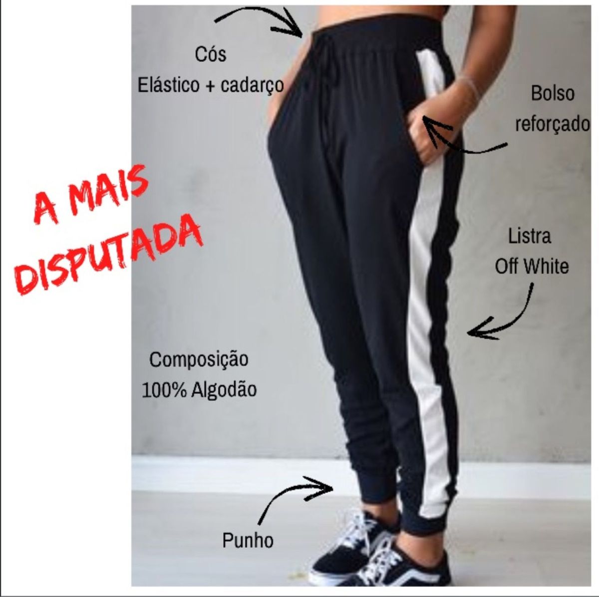 calça jogger moletinho feminina