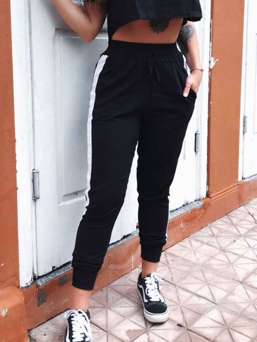 calça jogger feminina com listra lateral