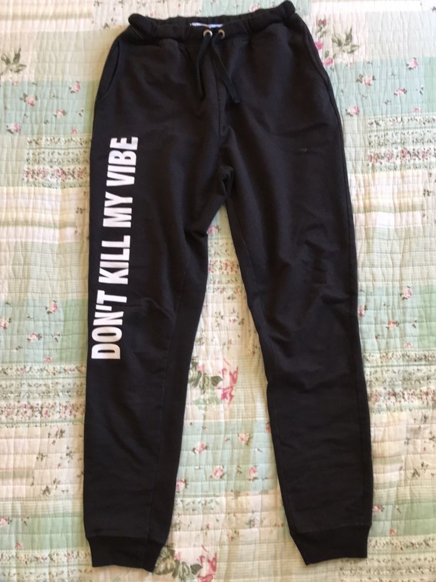 calça jogger moletom preta