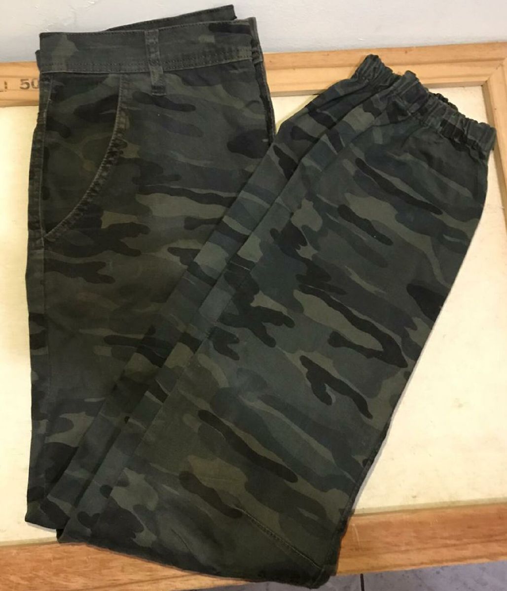 calça jogger sarja camuflada