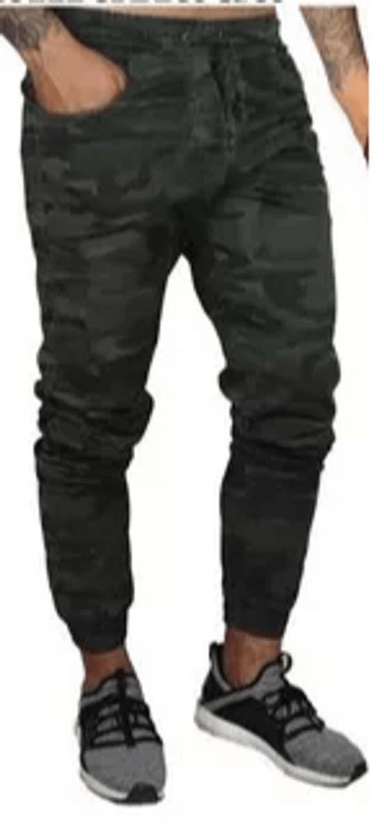 calça jogger sarja camuflada