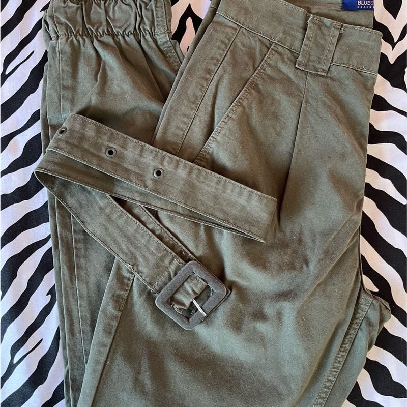 Calça Jogger Sarja Verde Militar Renner Calça Feminina Renner