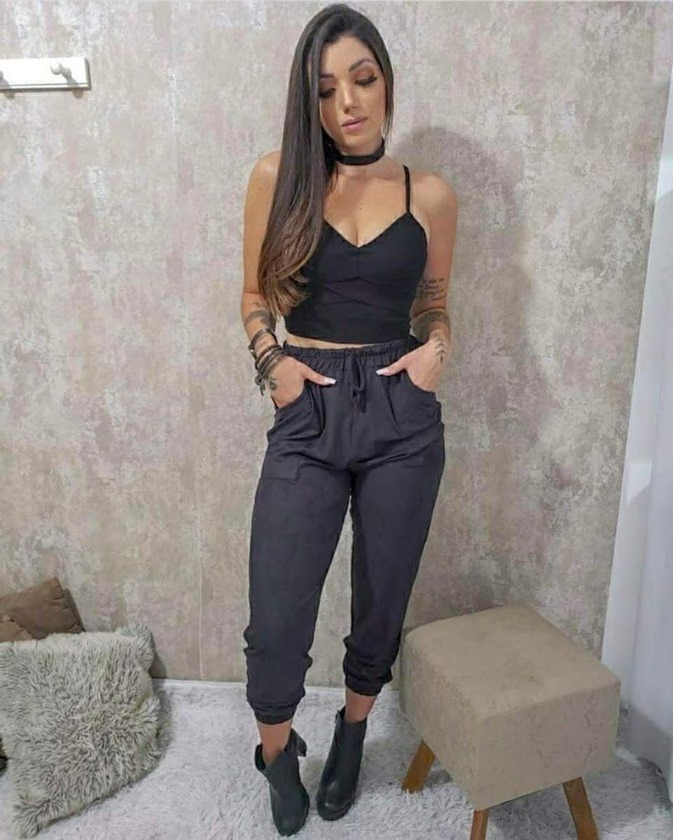 calça jogger feminina com bota