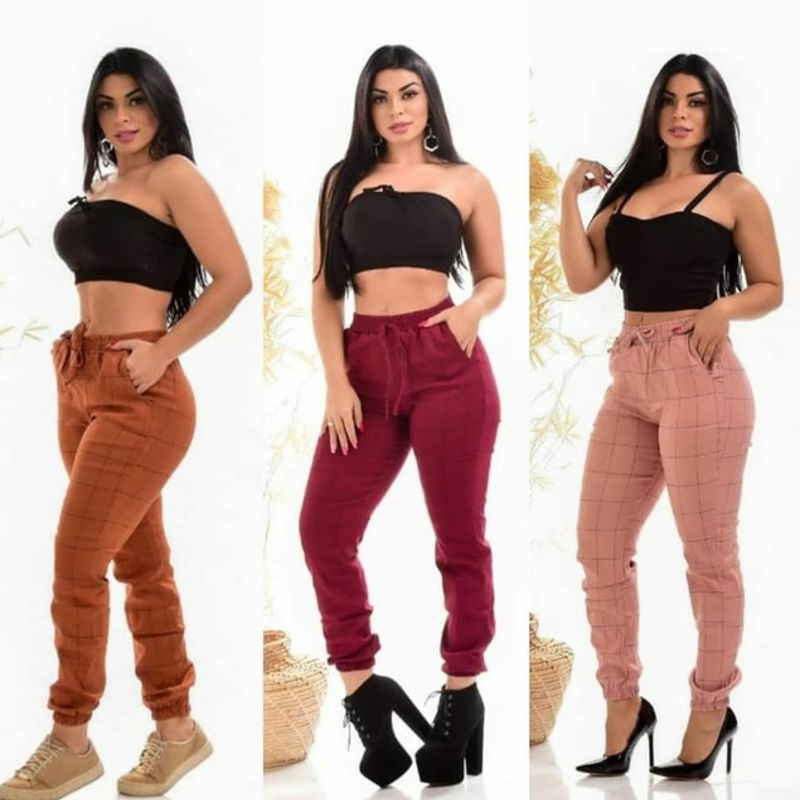 Calça jogger 2024 vinho feminina