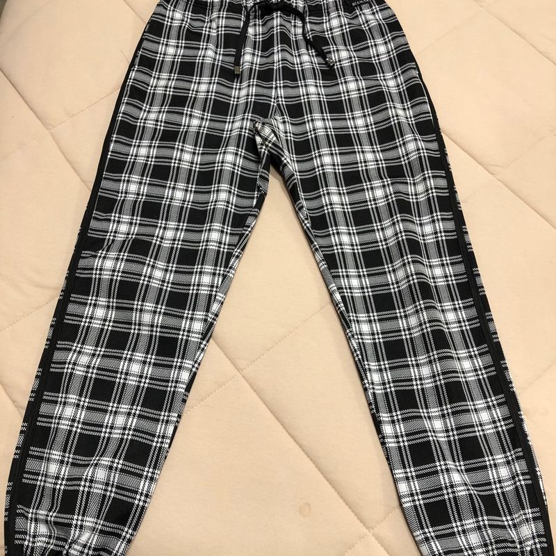 Calça Xadrez Feminina Biamar Calça Jogger Xadrez Preto E Branco