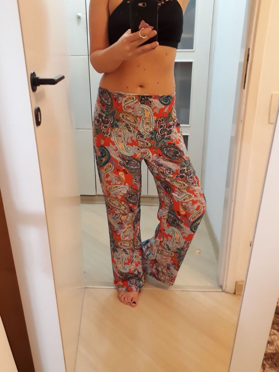 calça feminina estampada larguinha