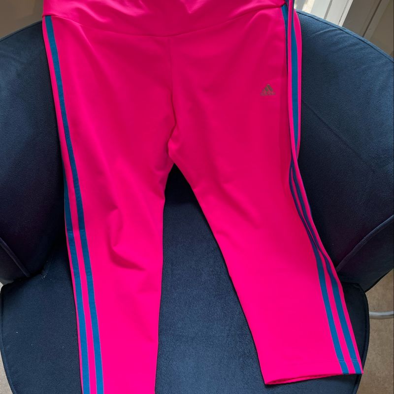 Calça Legging 7/8 Adidas Climalite Pink com 3-stripes Azul Marinho | Calça  Feminina Adidas Nunca Usado 79797410 | enjoei