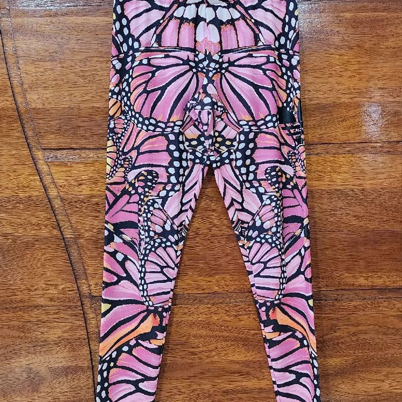 Calça Legging Adidas Originals Butterfly Rosa Adidas Usado