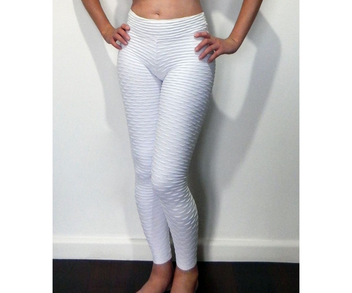 calça legging branca transparente