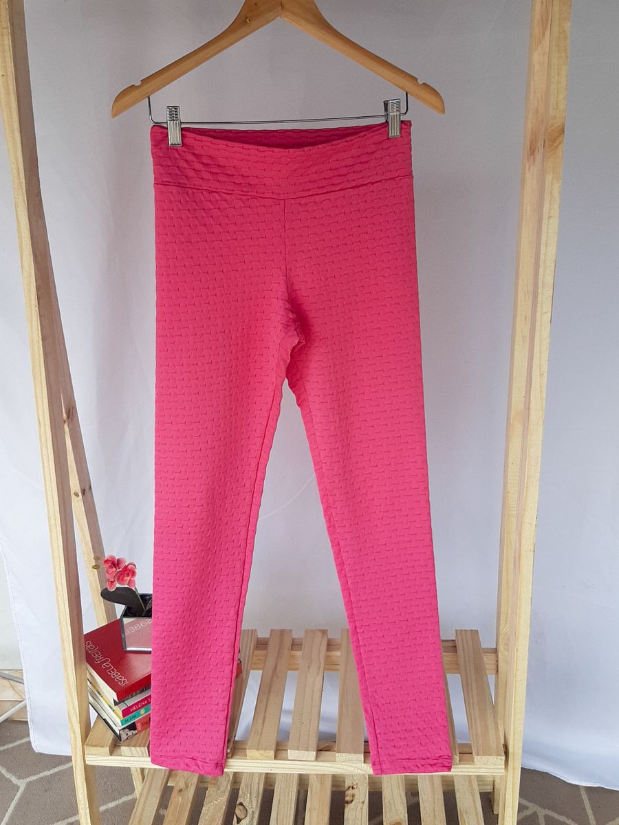 Calça Legging Canelada Rosa  Moda Esportiva Feminina Usado
