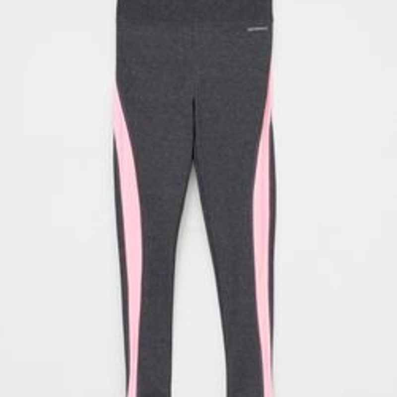 Calça Legging Cinza e Rosa Neon