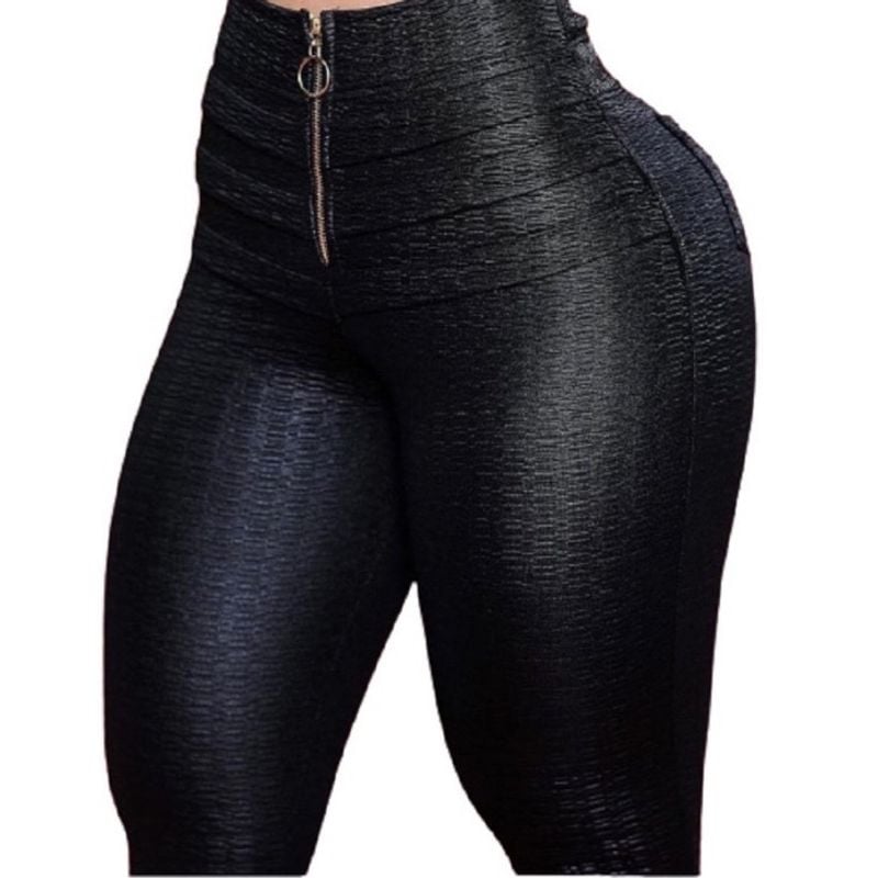 legging cirrê calÇa legging cintura alta com ziper