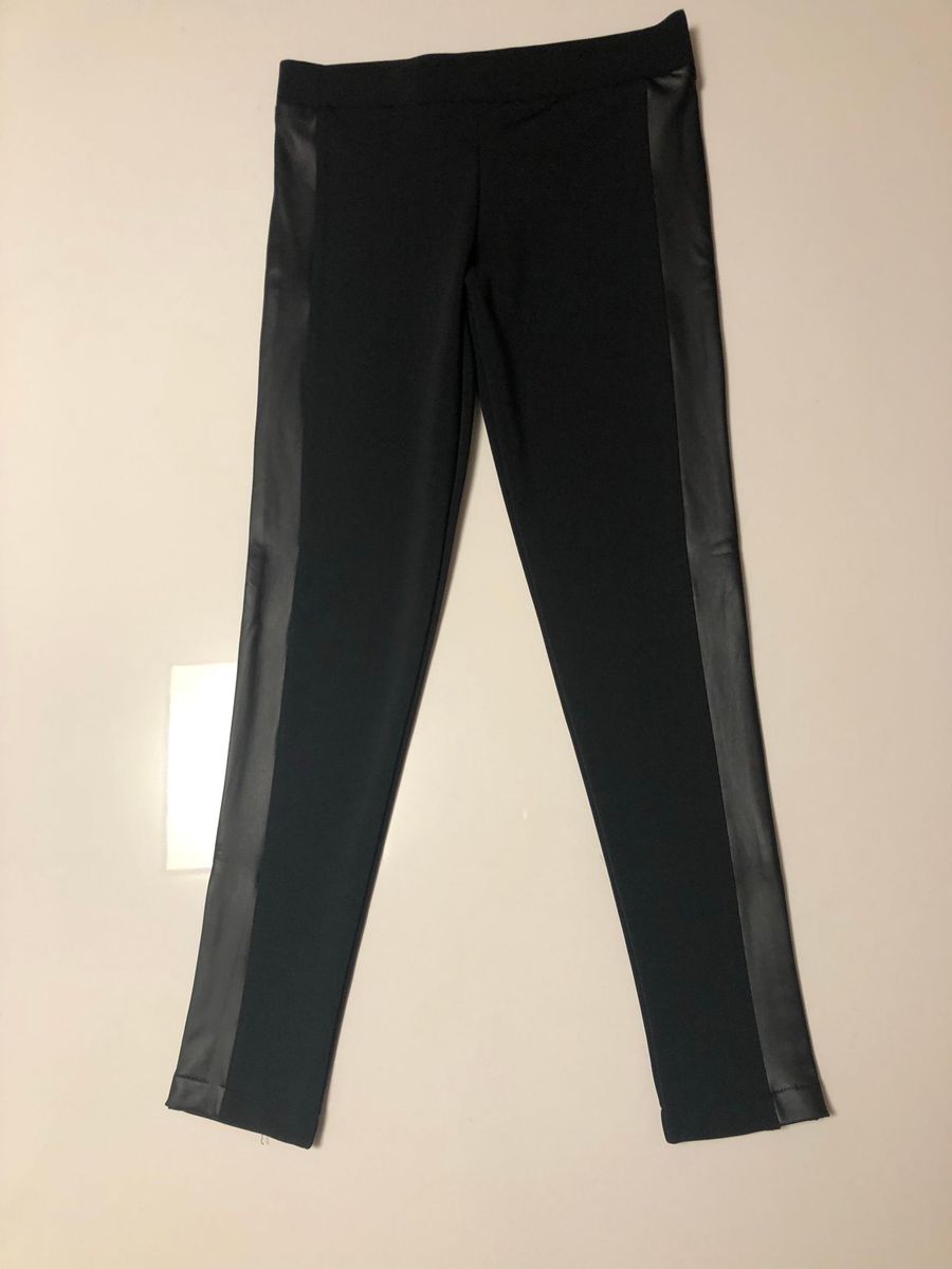 calça legging de couro infantil