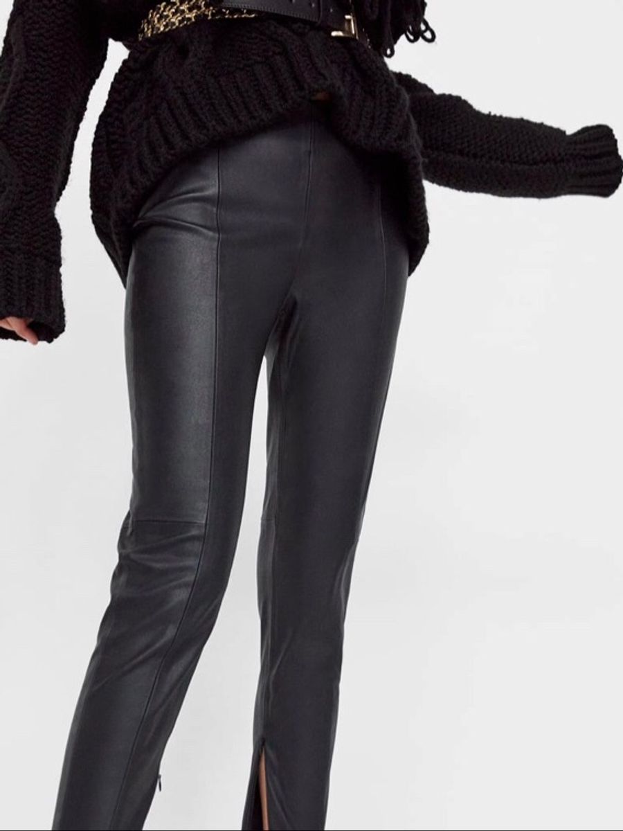 calça couro zara