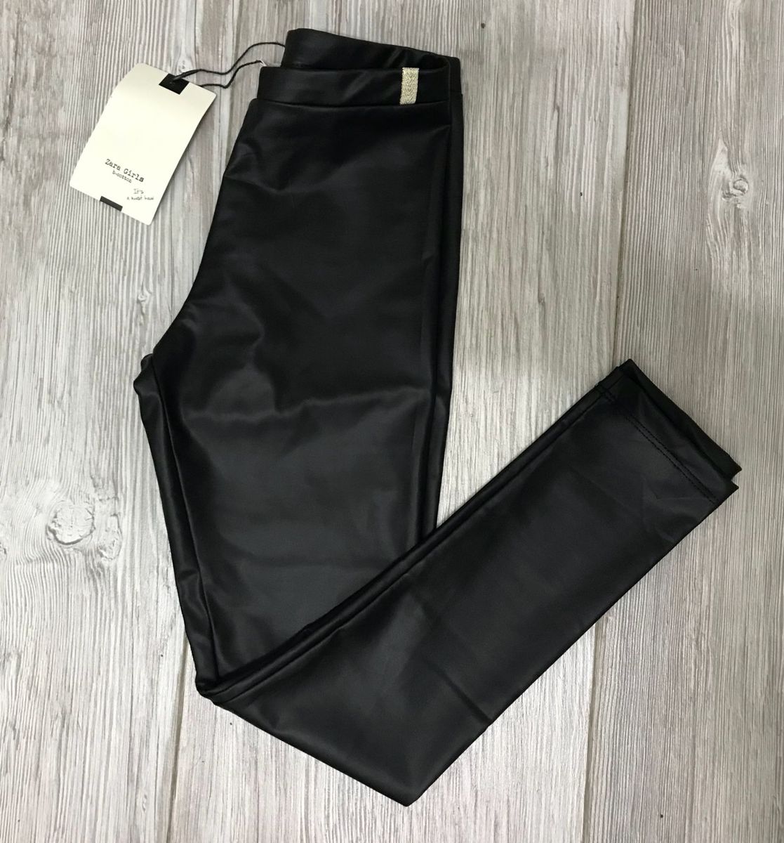 calça legging de couro infantil
