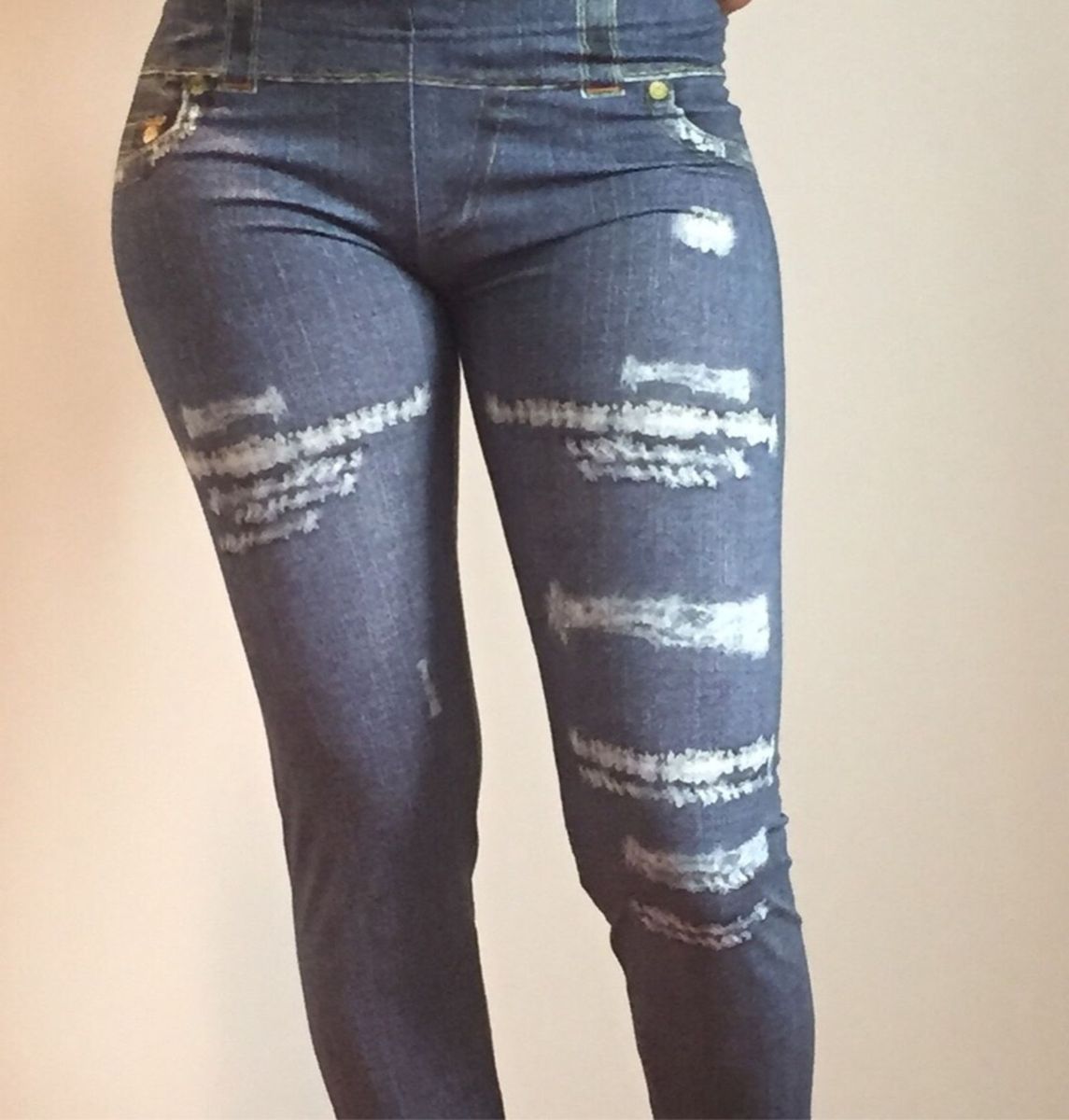 calça legging estampa jeans