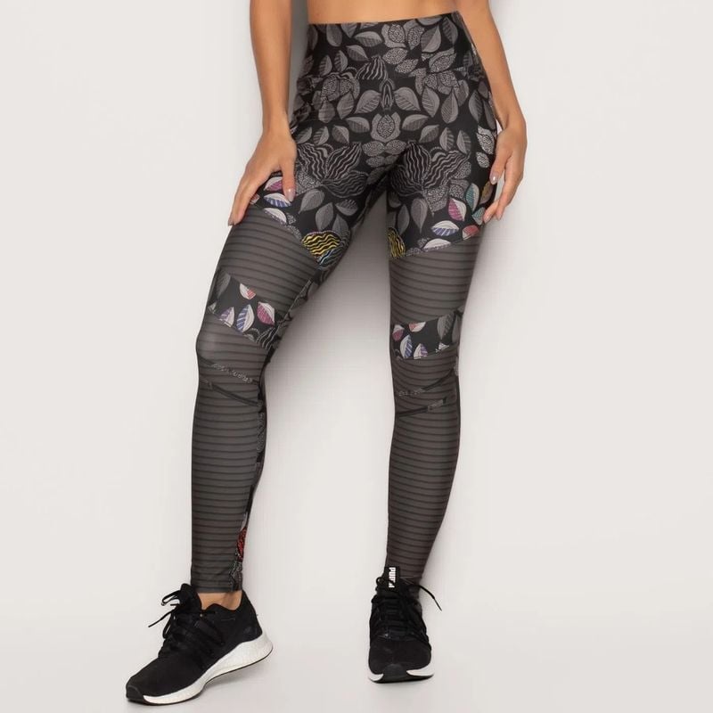 Calça Legging Estampada Color Folhas, Calça Feminina Livre E Leve Usado  85420889