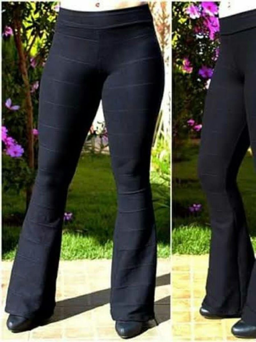 calça feminina flare bandagem