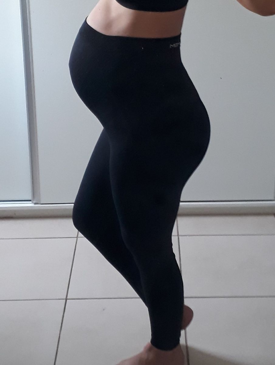 calça legging preta para gestante