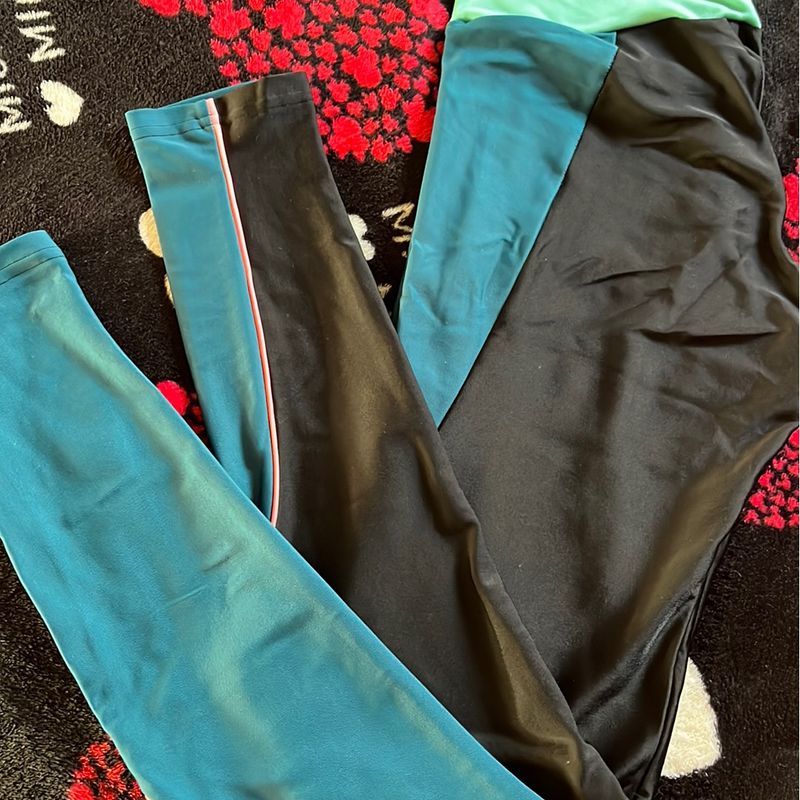 Calça Legging Cintura Alta com Filetes Verde - Lojas Renner