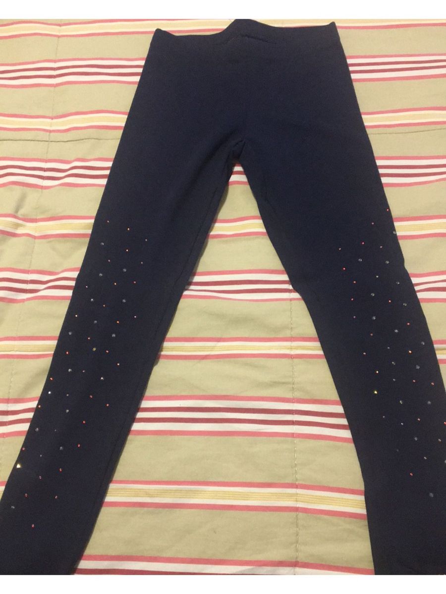 calça legging azul marinho infantil