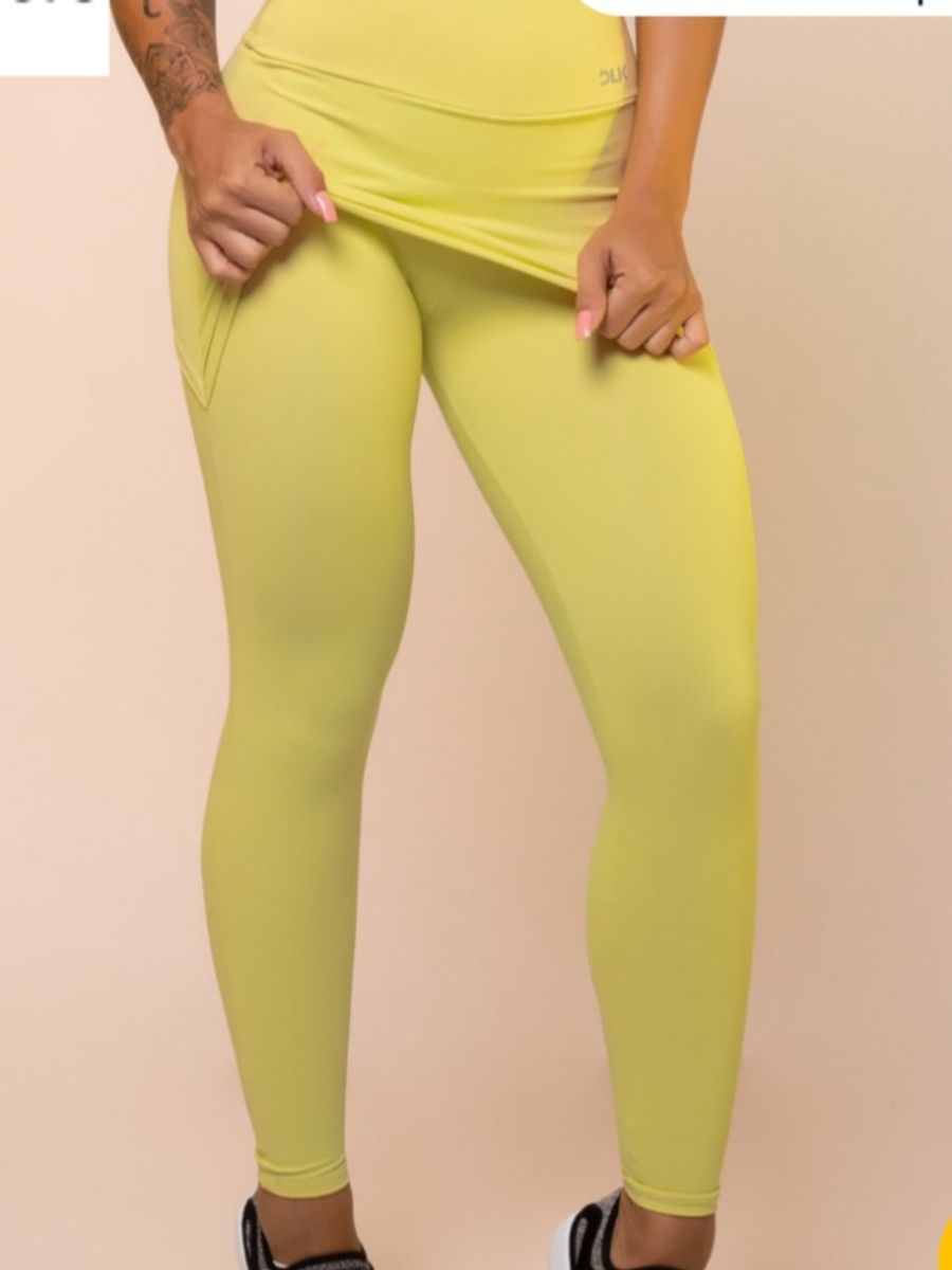 calça legging amarela