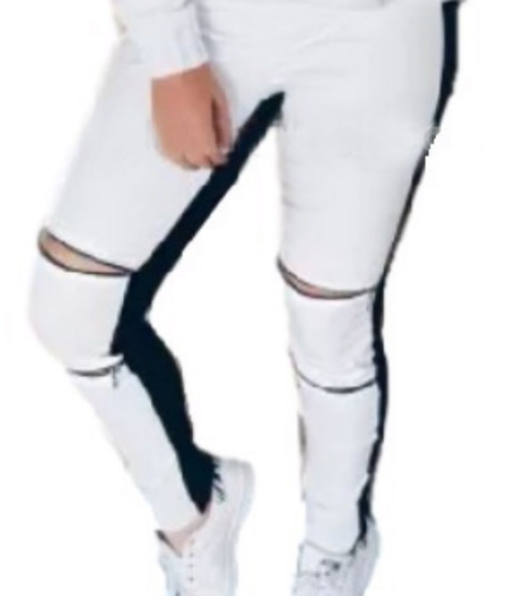 calça legging com ziper na perna