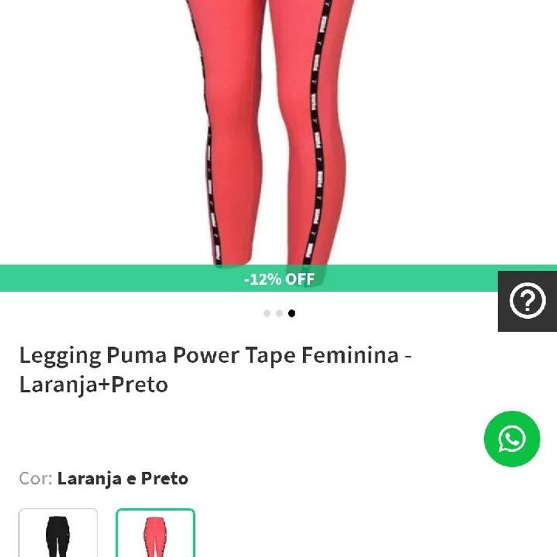 Calça Legging Puma Original Nova Na Etiqueta Tamanho Gg Modelo Power Tape  Salmão Etiqueta Plus Size, Calça Feminina Puma Nunca Usado 94282589