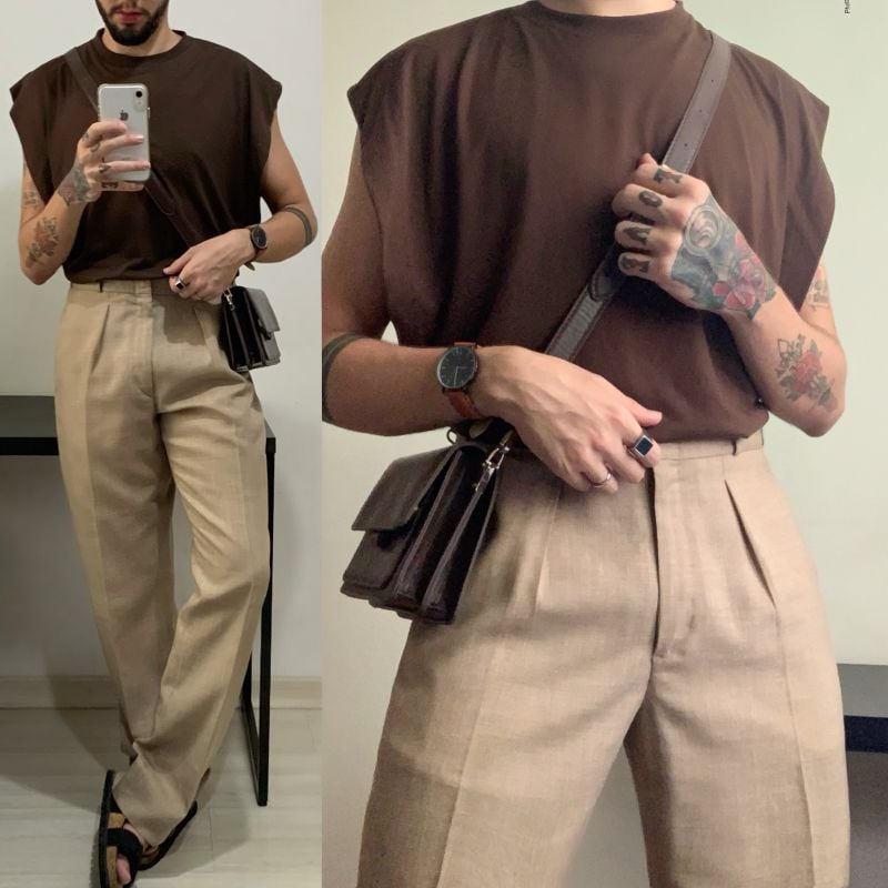 Calça Linho Ysl Bege Alfaiataria R0750 Calça Feminina Yves Saint Laurent  Usado 96298415 enjoei