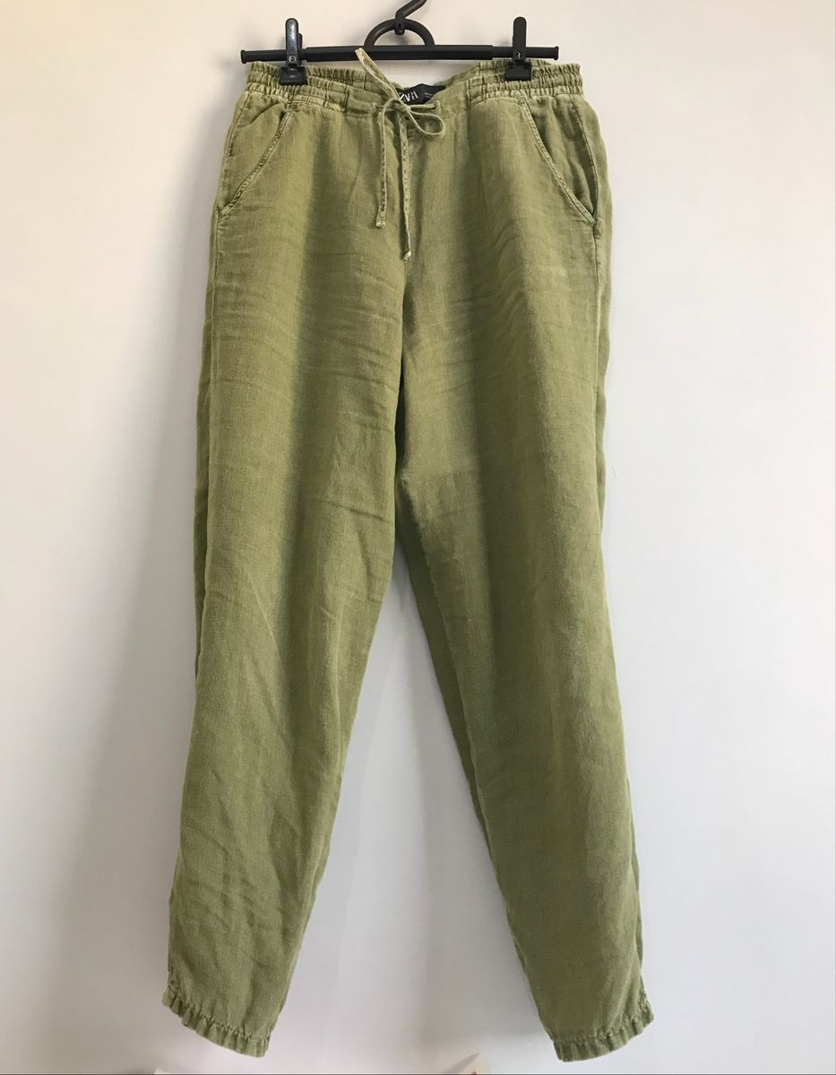 calça de linho feminina zara