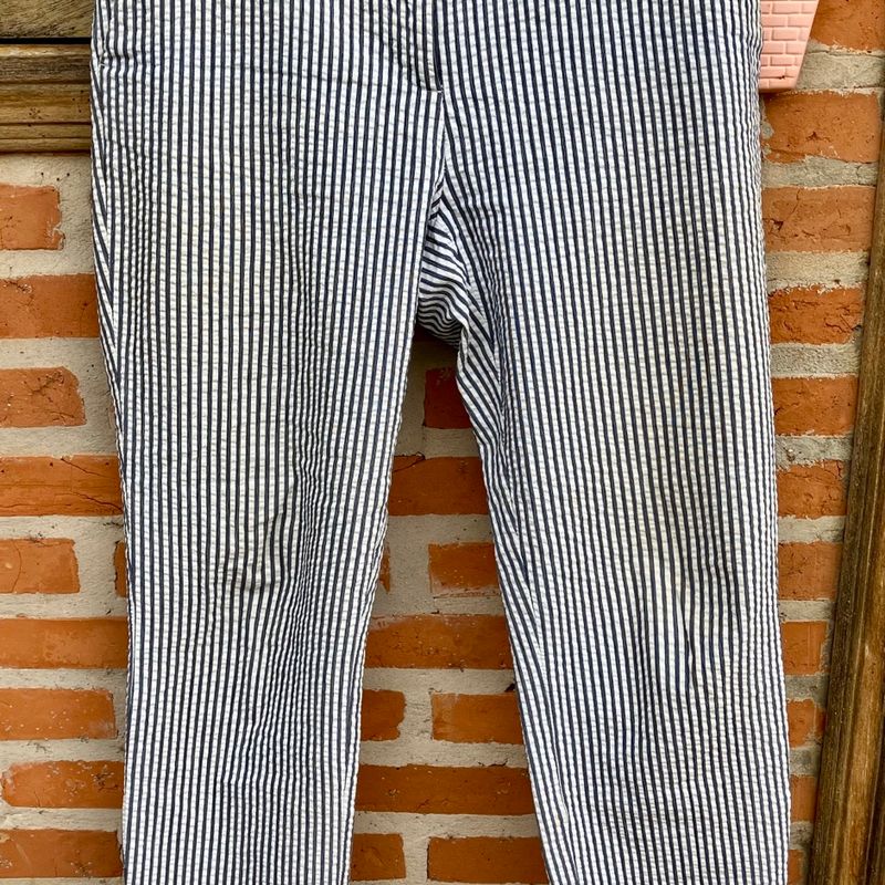 Calça listrada store azul e branca