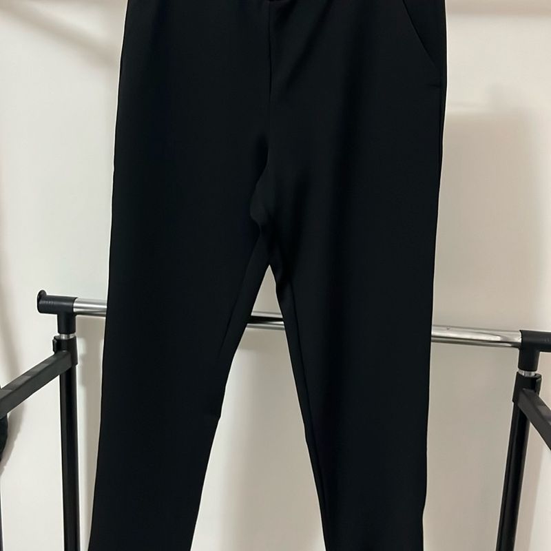 V64 Calça Malha Crepe Preta, 44, Feminina, Pérola Rosa Pérola