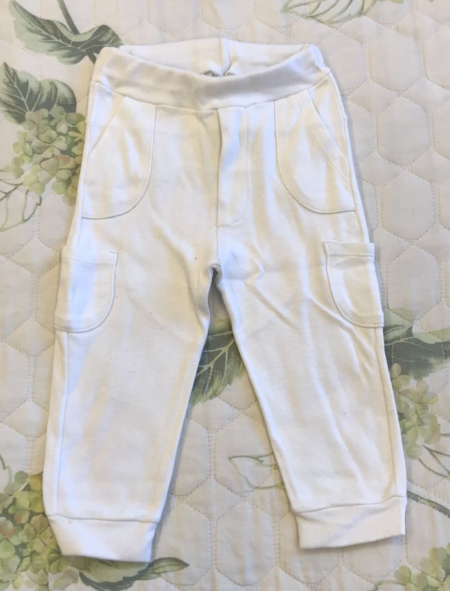 calça de malha de algodão