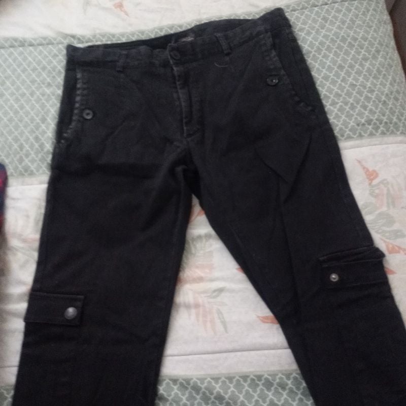 Calça Masculina Cargo Preta Zara 42 Zara Usado 111321392 enjoei