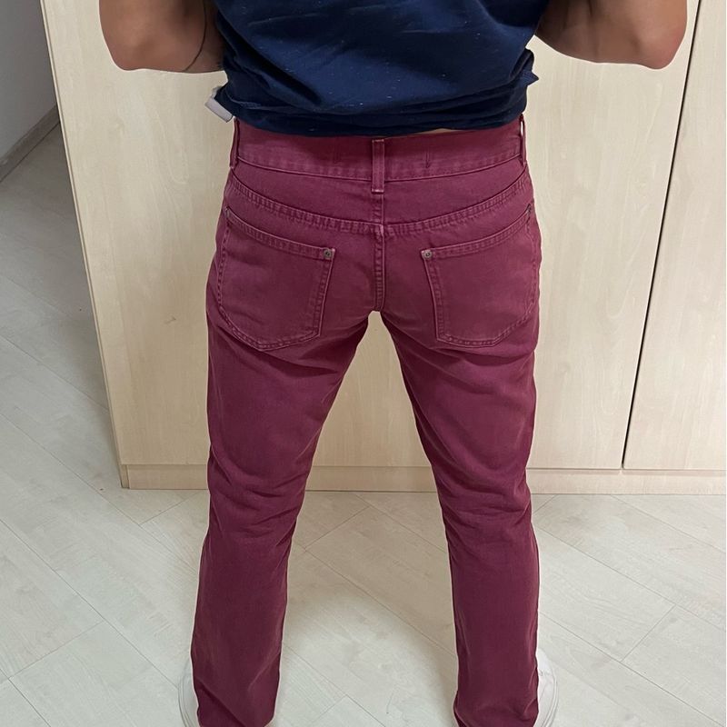 Calça Masculina Sarja Vinho Usado 112393383 enjoei