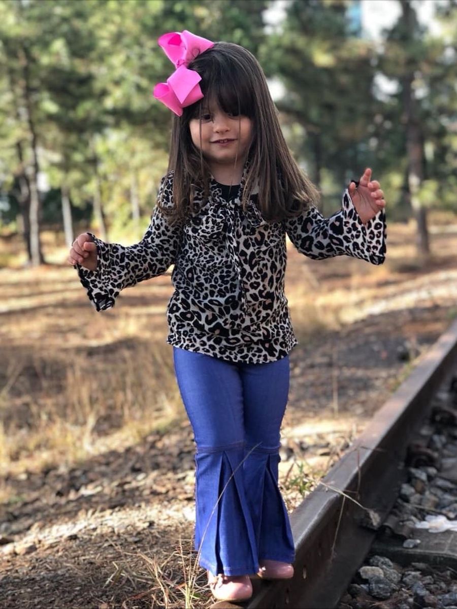 calça maxi flare infantil