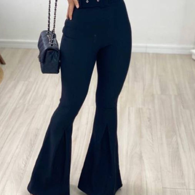 Calça preta best sale maxi flare