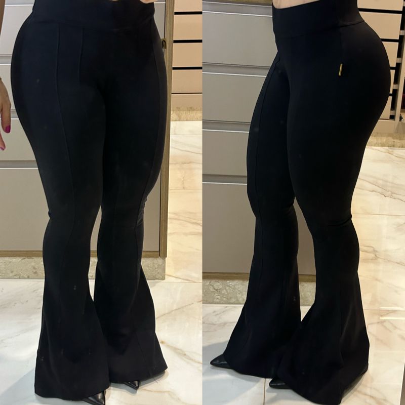 Calça maxi 2024 flare preta