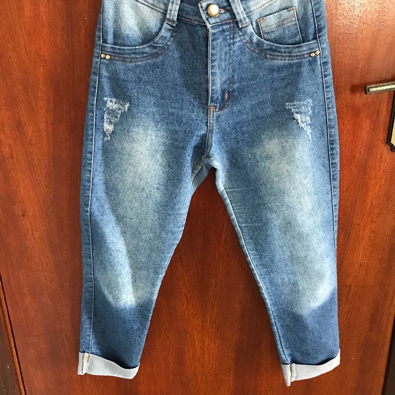 Calça jeans best sale masculina meia canela