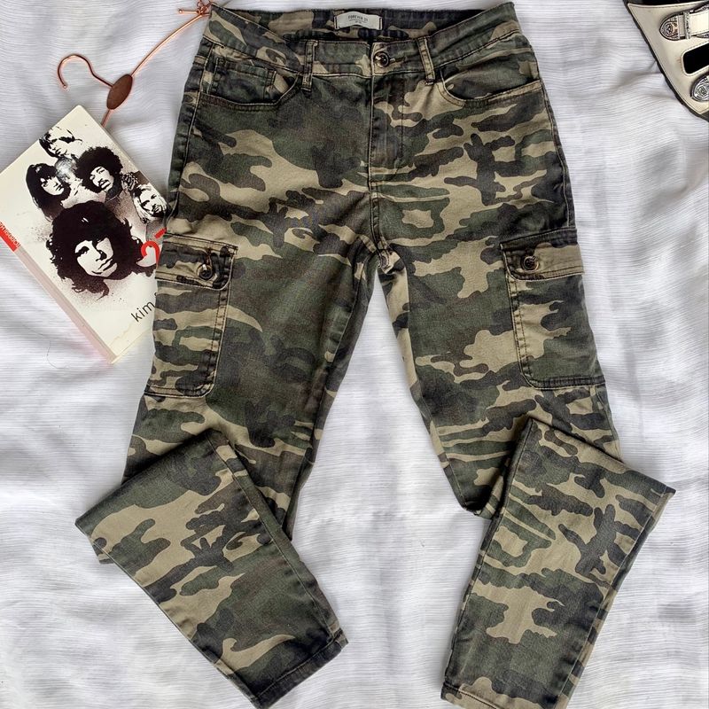 Estilo Militar CalÃ§a Estampa Camuflada Feminina Estampa Militar