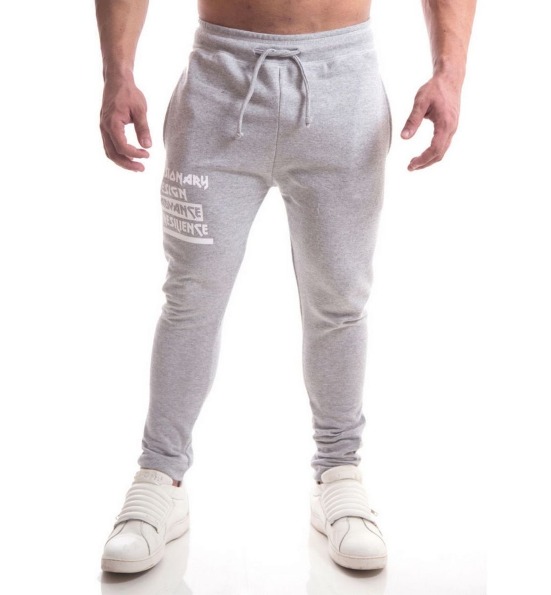calça de moletom cinza