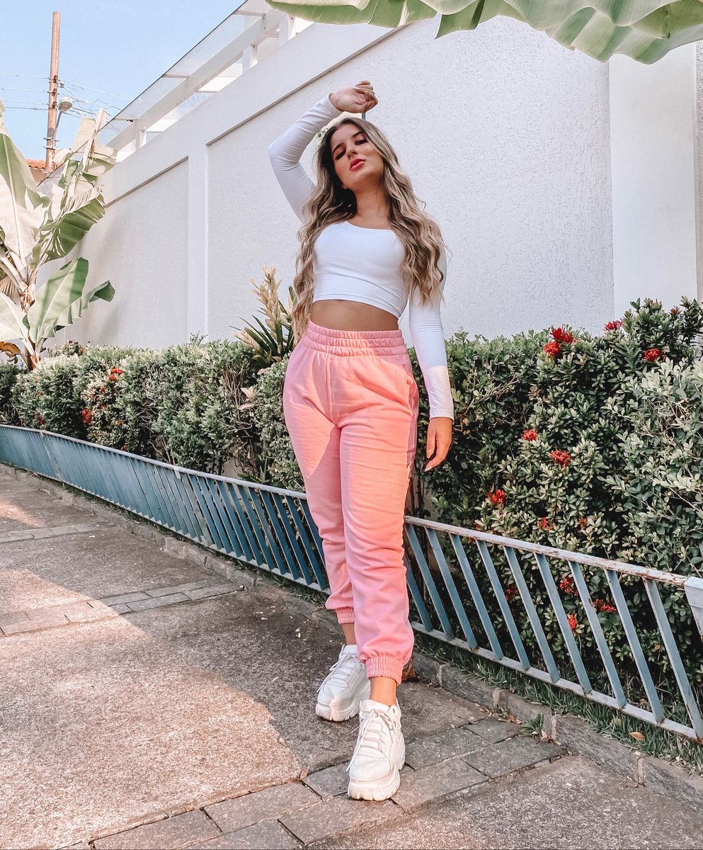 Calça store rosa bebe