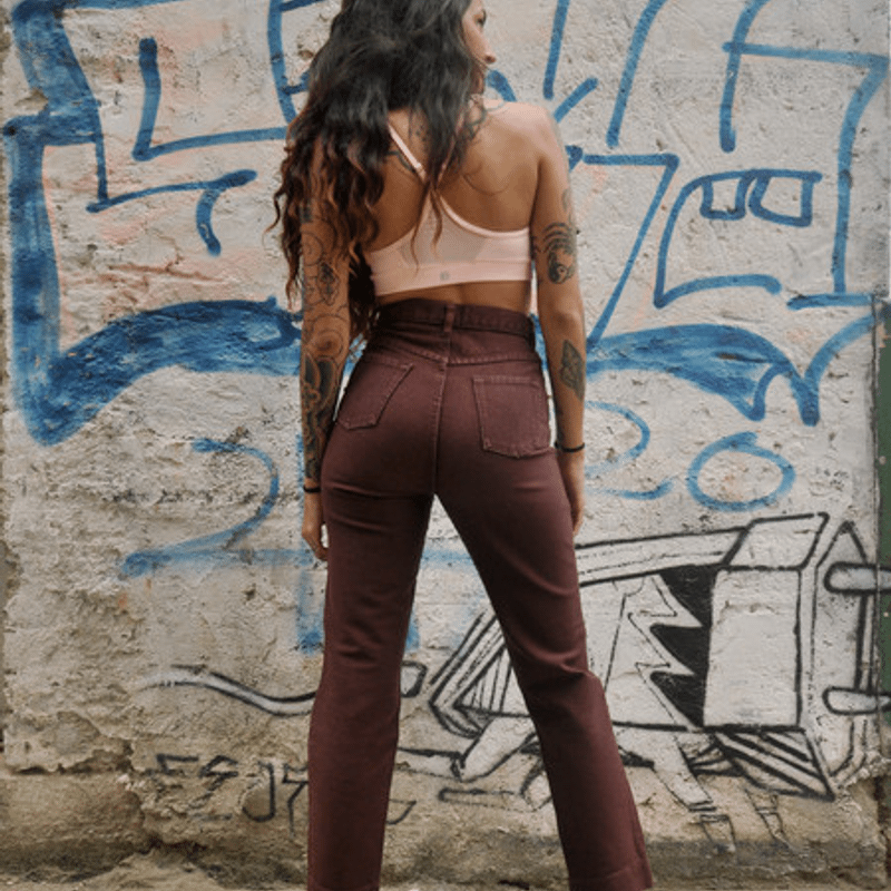 Calça Mom Anos 80 Jeans Vintage Marrom Cgc Joy Calça Feminina