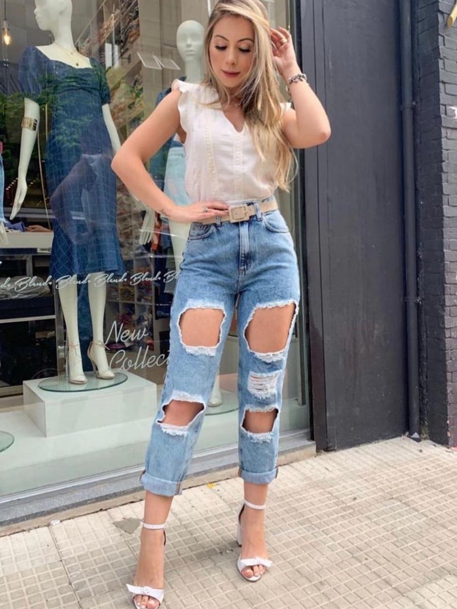 calça destroyed