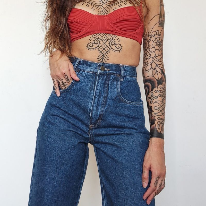 Calça Mom Jeans  Calça Feminina Top Jeans Nunca Usado 77697670