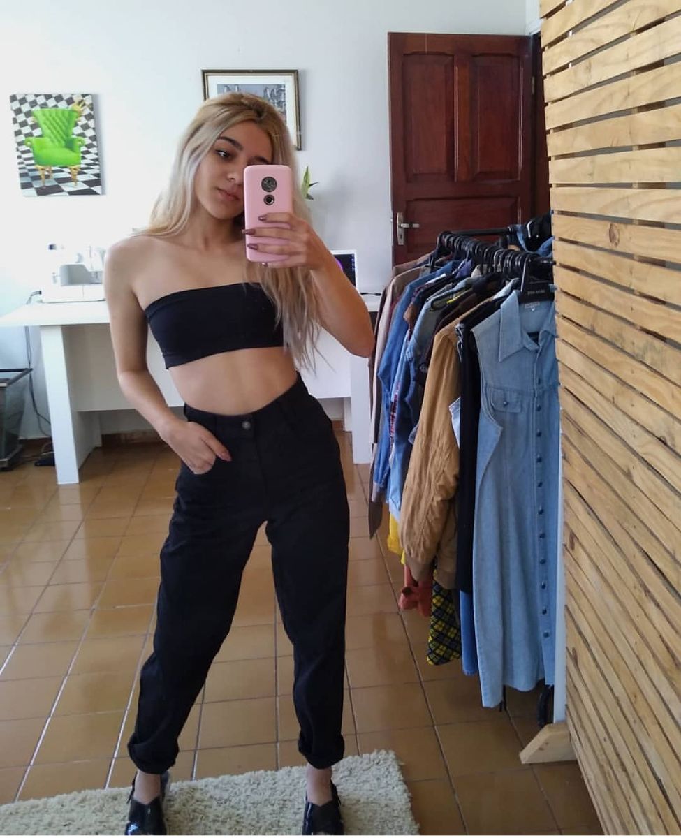 mom jeans preta